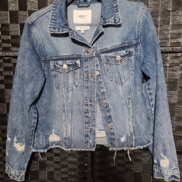 Vervet Distressed Denim Jacket Classic Fit Size XS Women’s - Picture 1 of 3